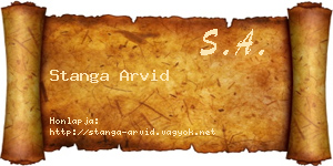 Stanga Arvid névjegykártya